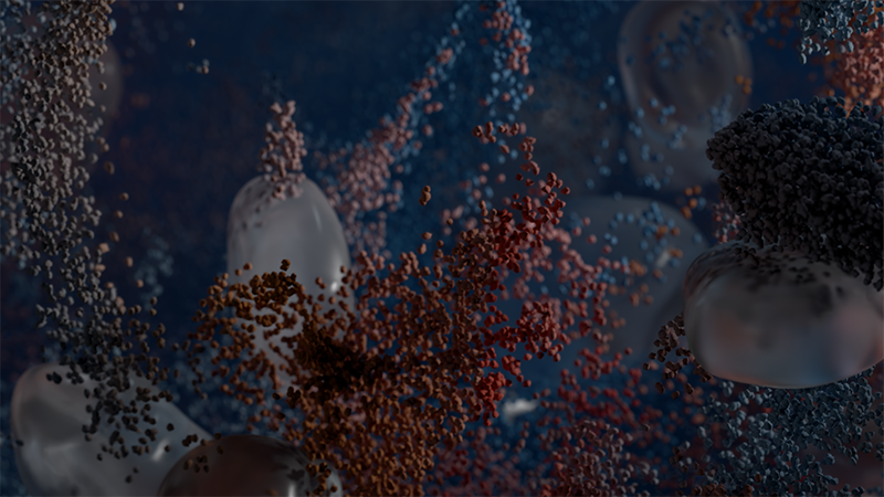 Microscopic closeup of lignin batteries.