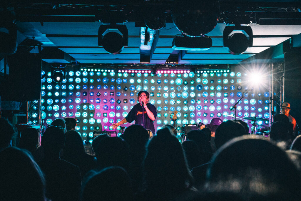 A concert in a club.