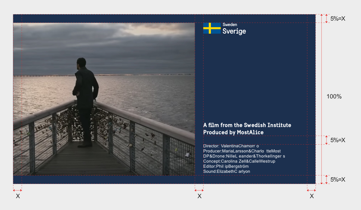 Example of construction of end credits with text and image.