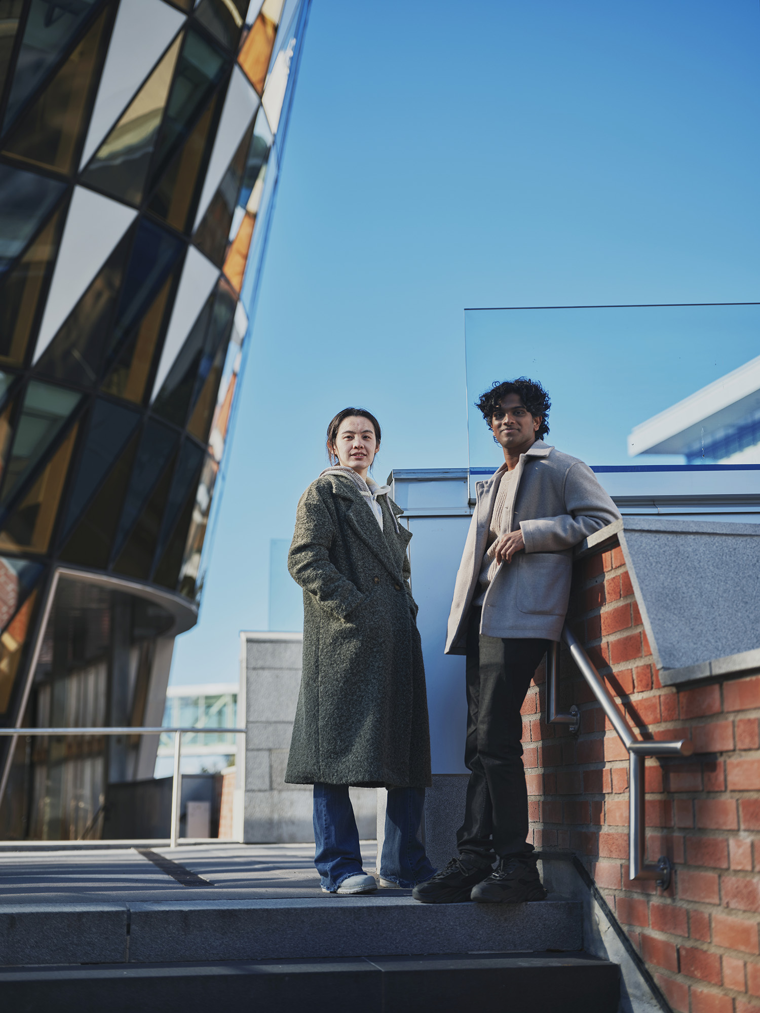Two international students at a Swedish university.