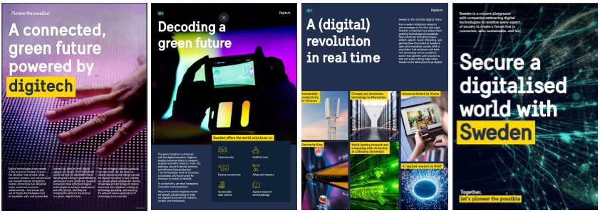Four posters about the digital technology sector.